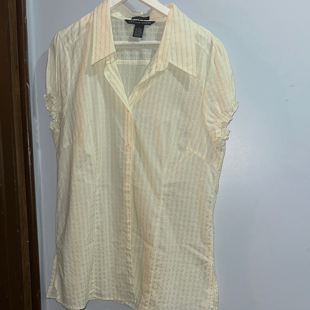 Antilia Femme Ivory Striped Blouse